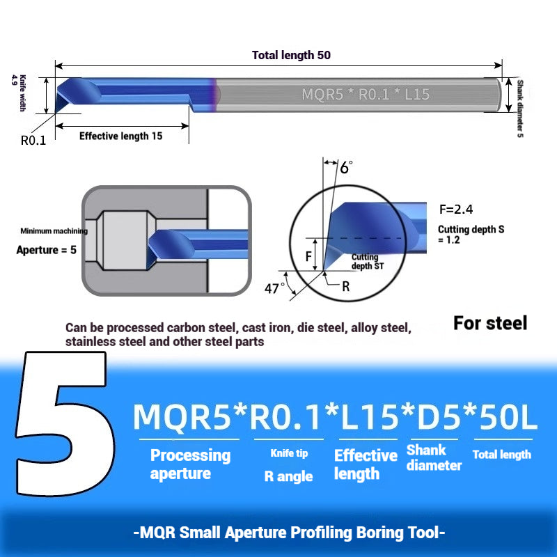 1127-Profiling Turning Tools Small Bore Boring Tools CNC Stainless Steel Aluminum MQR Turning Bore Micro Turning Tools Boring Turning Tools Shandong Denso Pricision Tools Co.,Ltd.